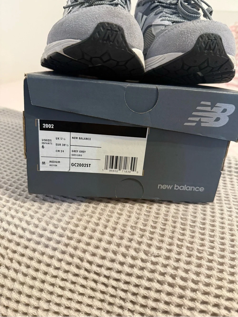 New Balance Grey Mesh & Suede Running Sneakers